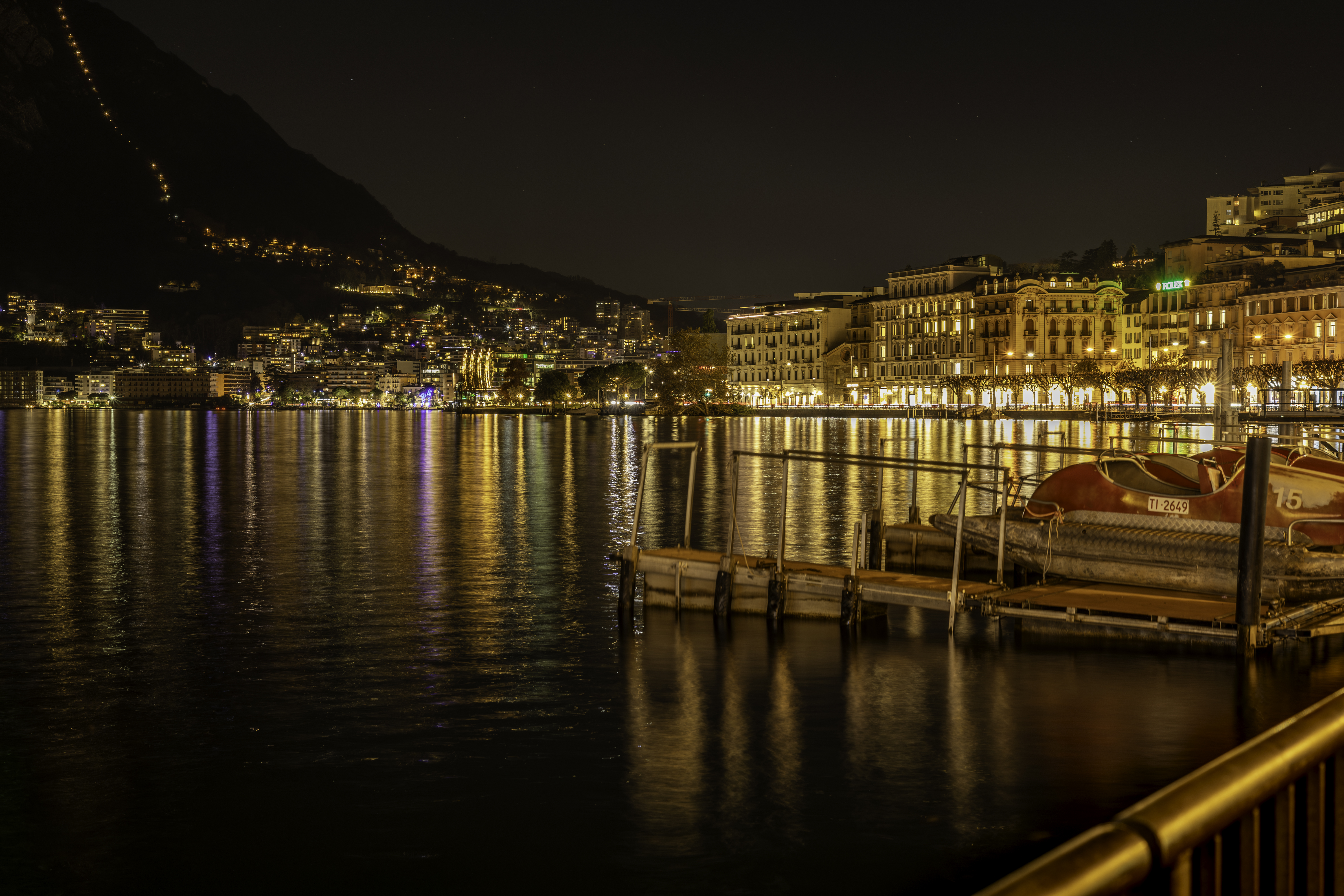 Lugano by night, Ticino, Svizzera