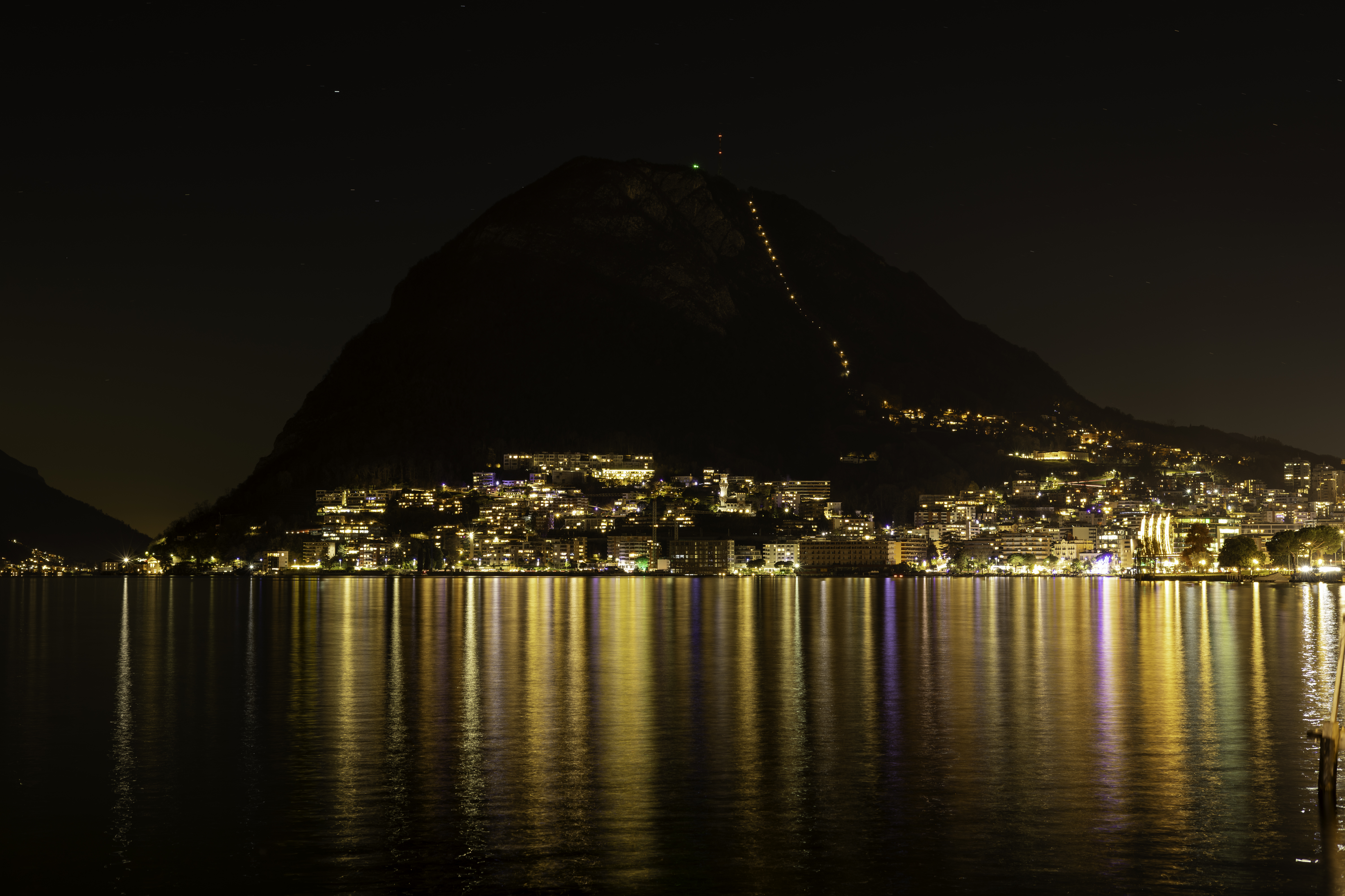 San Salvatore, Lugano by night, Ticino, Svizzera